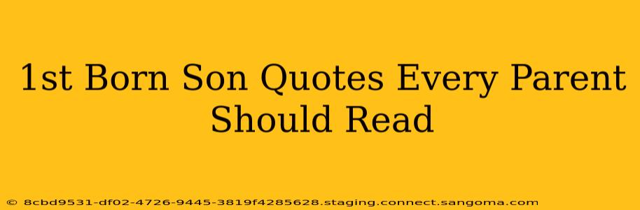 1st Born Son Quotes Every Parent Should Read