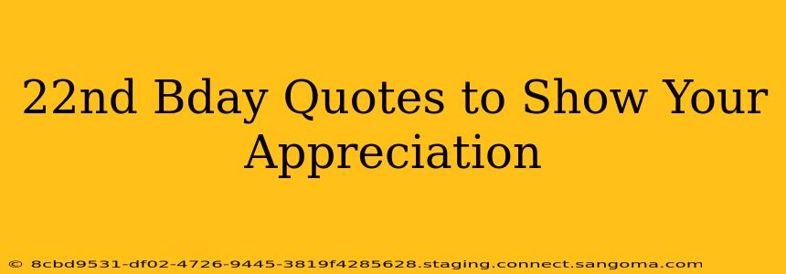 22nd Bday Quotes to Show Your Appreciation