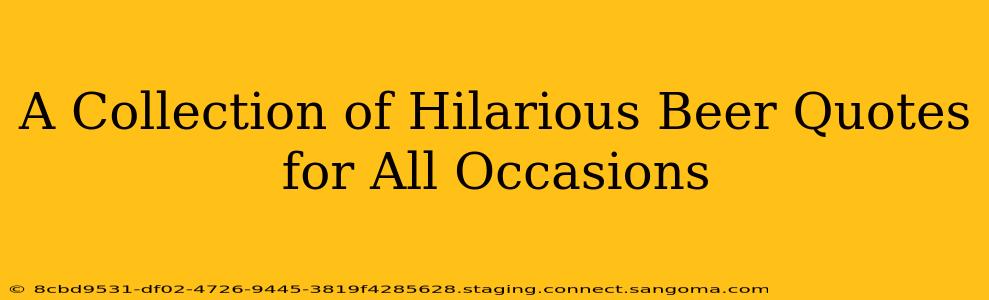 A Collection of Hilarious Beer Quotes for All Occasions