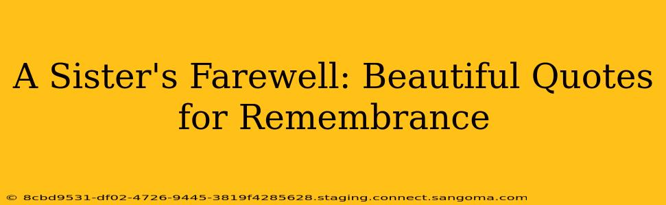 A Sister's Farewell: Beautiful Quotes for Remembrance
