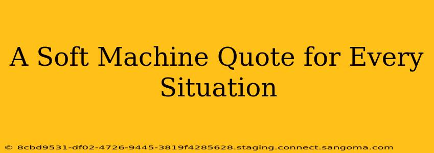 A Soft Machine Quote for Every Situation