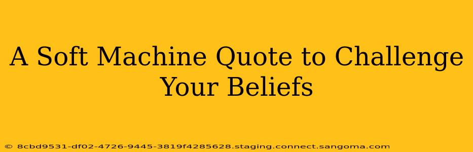 A Soft Machine Quote to Challenge Your Beliefs