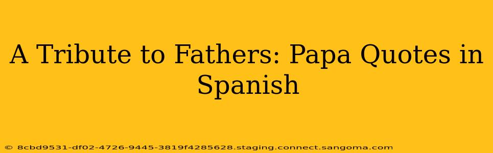 A Tribute to Fathers: Papa Quotes in Spanish
