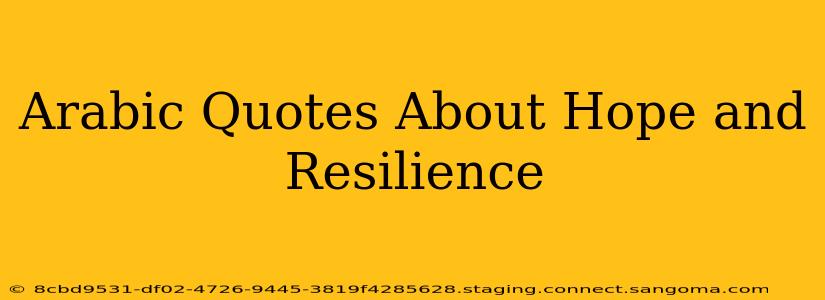 Arabic Quotes About Hope and Resilience
