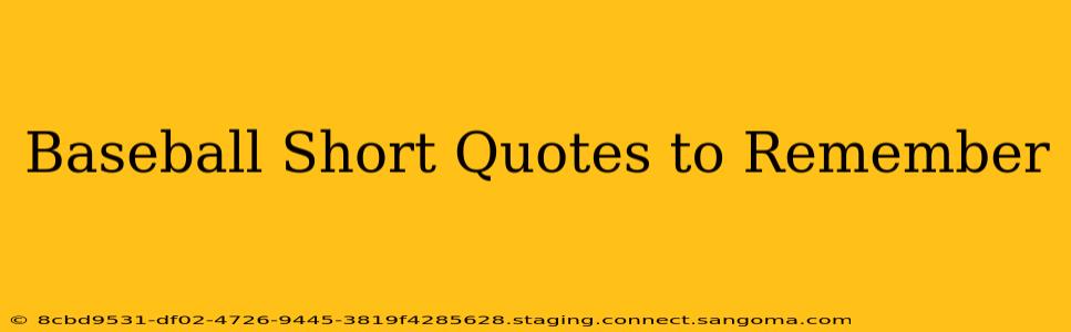 Baseball Short Quotes to Remember