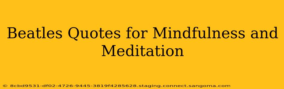 Beatles Quotes for Mindfulness and Meditation