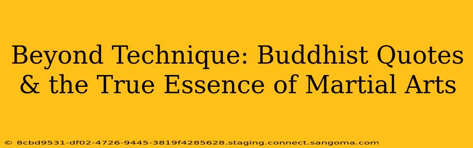 Beyond Technique: Buddhist Quotes & the True Essence of Martial Arts