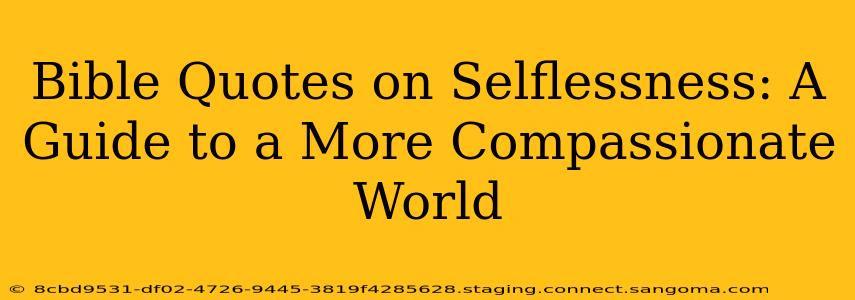 Bible Quotes on Selflessness: A Guide to a More Compassionate World