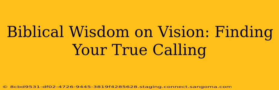Biblical Wisdom on Vision: Finding Your True Calling