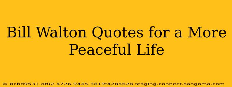 Bill Walton Quotes for a More Peaceful Life