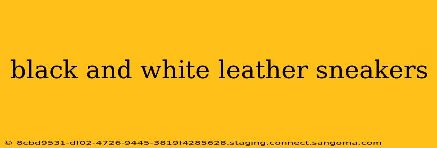 black and white leather sneakers