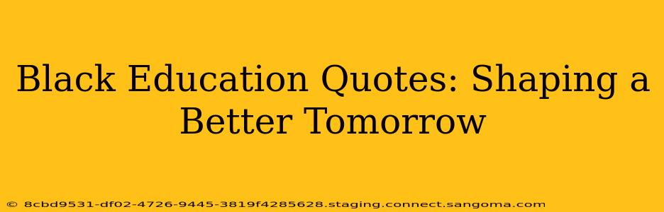 Black Education Quotes: Shaping a Better Tomorrow