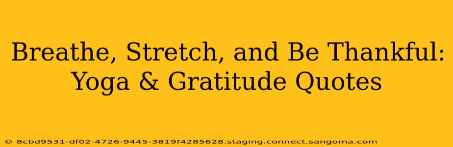 Breathe, Stretch, and Be Thankful: Yoga & Gratitude Quotes