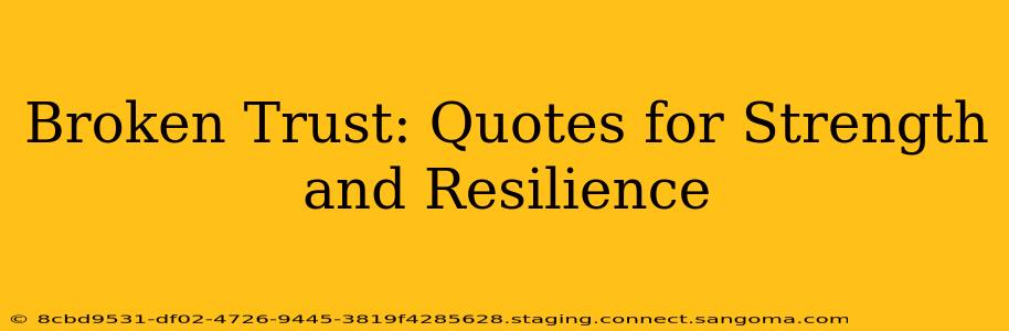 Broken Trust: Quotes for Strength and Resilience