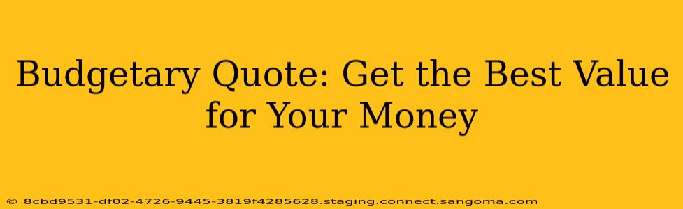 Budgetary Quote: Get the Best Value for Your Money