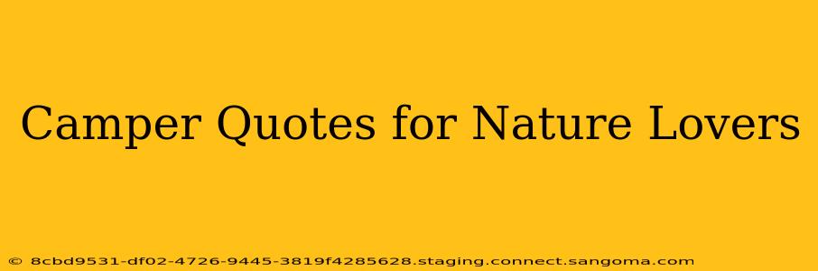 Camper Quotes for Nature Lovers