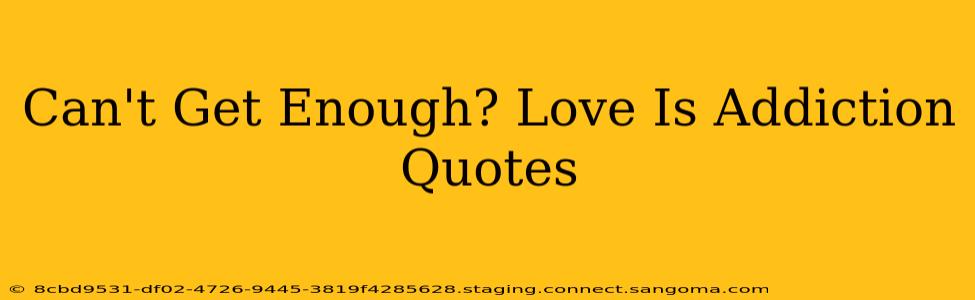 Can't Get Enough? Love Is Addiction Quotes