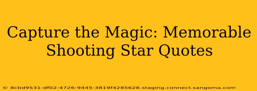 Capture the Magic: Memorable Shooting Star Quotes