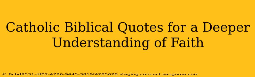 Catholic Biblical Quotes for a Deeper Understanding of Faith