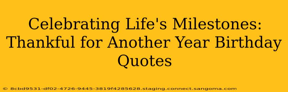 Celebrating Life's Milestones: Thankful for Another Year Birthday Quotes