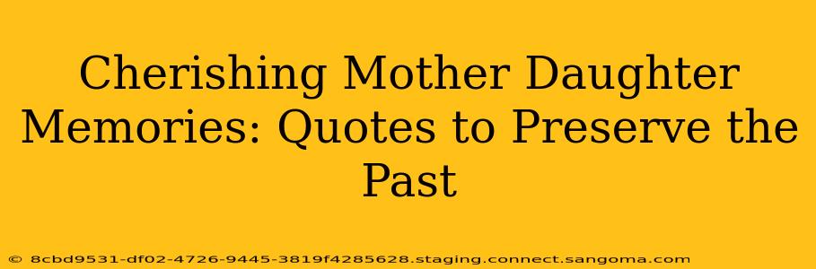 Cherishing Mother Daughter Memories: Quotes to Preserve the Past
