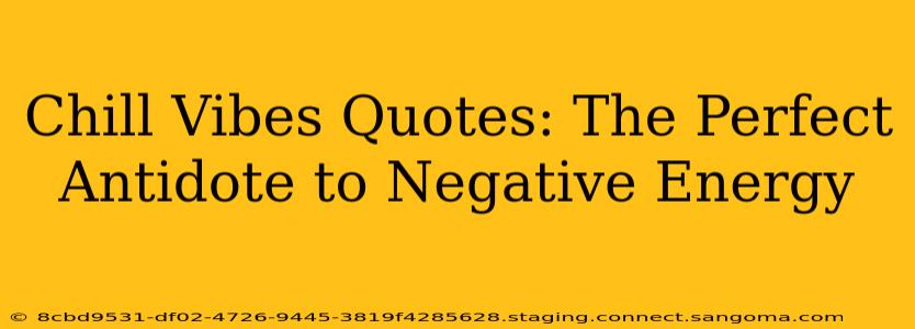 Chill Vibes Quotes: The Perfect Antidote to Negative Energy