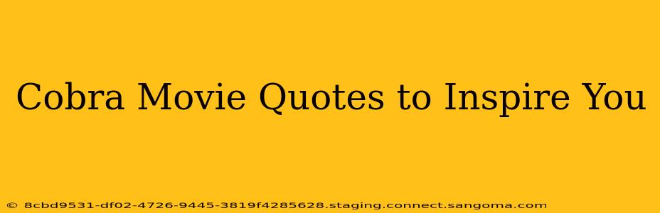 Cobra Movie Quotes to Inspire You
