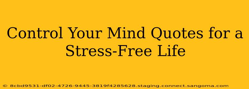Control Your Mind Quotes for a Stress-Free Life