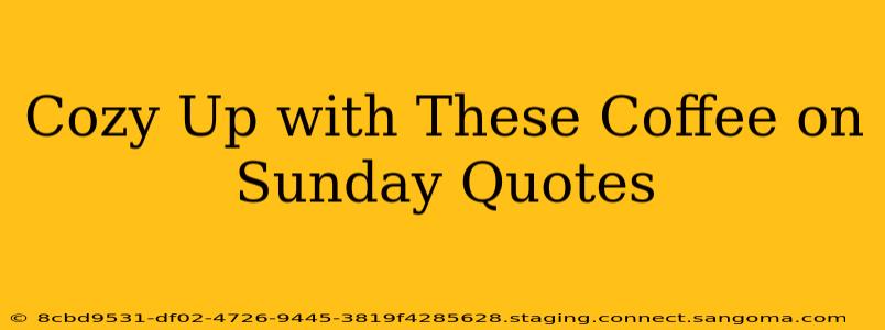 Cozy Up with These Coffee on Sunday Quotes