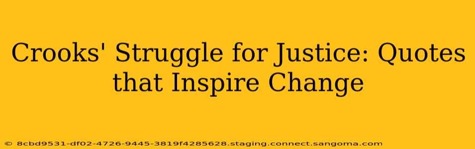 Crooks' Struggle for Justice: Quotes that Inspire Change
