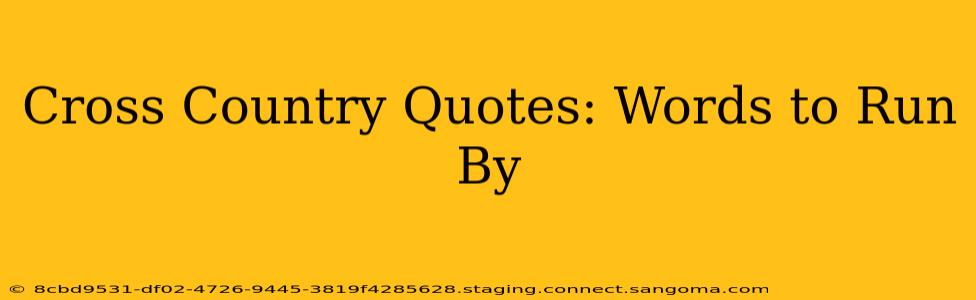 Cross Country Quotes: Words to Run By