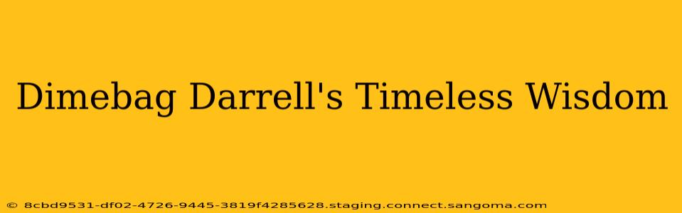 Dimebag Darrell's Timeless Wisdom