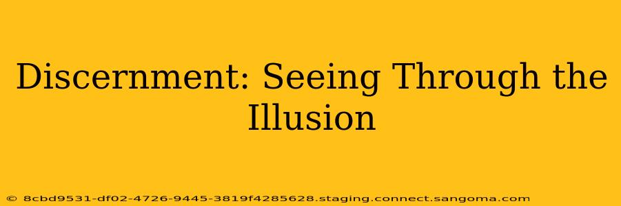 Discernment: Seeing Through the Illusion
