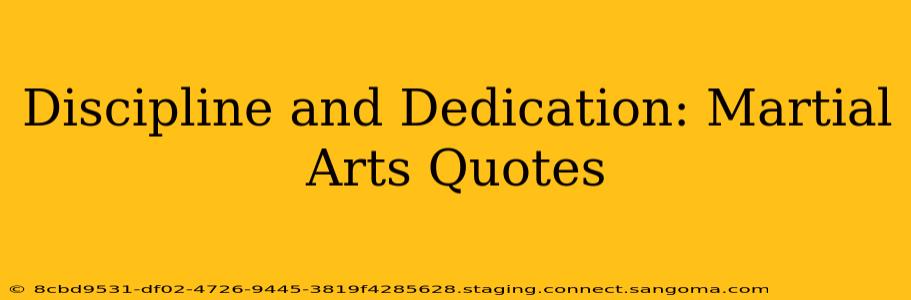Discipline and Dedication: Martial Arts Quotes