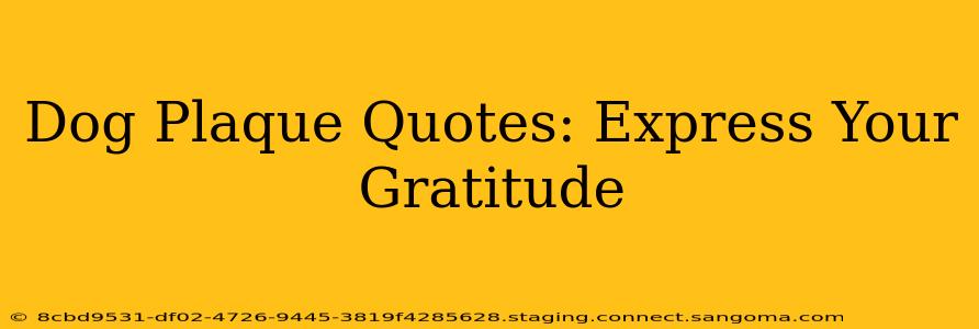 Dog Plaque Quotes: Express Your Gratitude