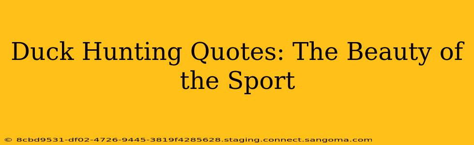 Duck Hunting Quotes: The Beauty of the Sport