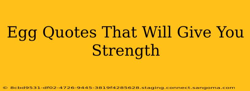 Egg Quotes That Will Give You Strength