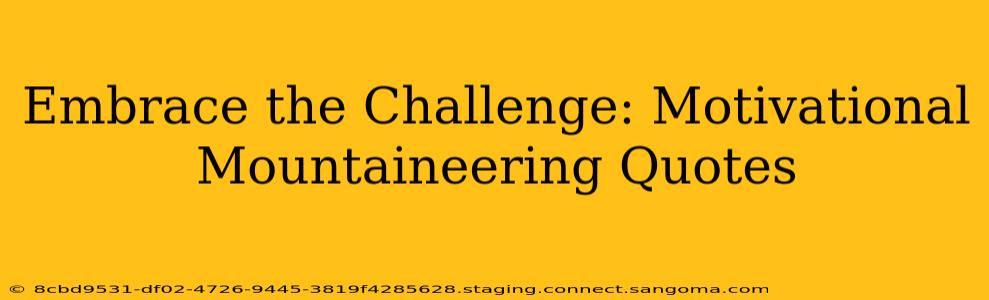 Embrace the Challenge: Motivational Mountaineering Quotes