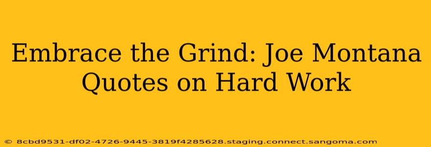 Embrace the Grind: Joe Montana Quotes on Hard Work