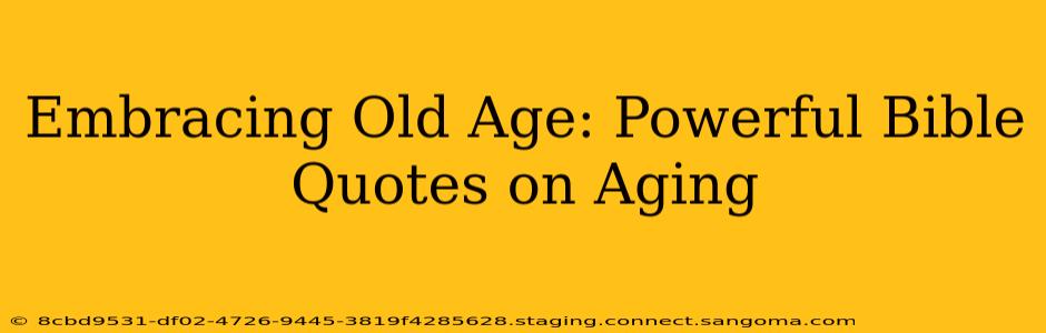 Embracing Old Age: Powerful Bible Quotes on Aging