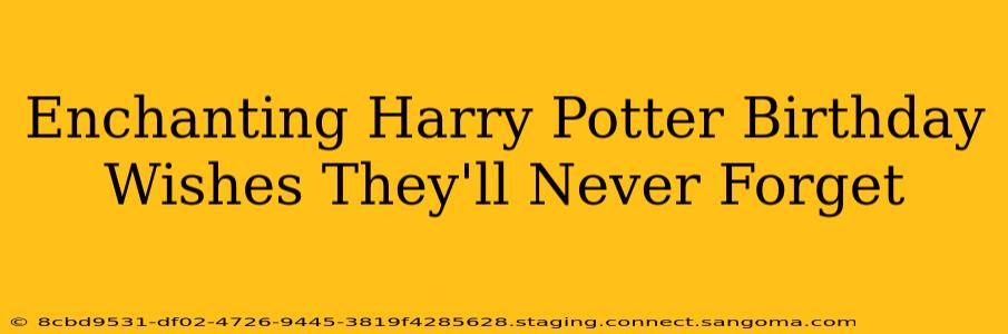 Enchanting Harry Potter Birthday Wishes They'll Never Forget