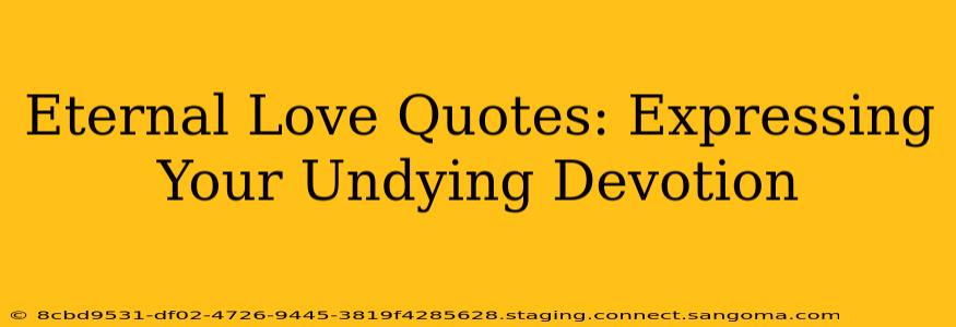 Eternal Love Quotes: Expressing Your Undying Devotion