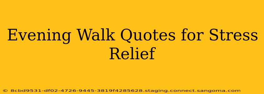 Evening Walk Quotes for Stress Relief