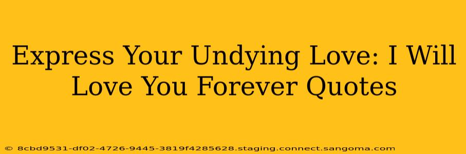 Express Your Undying Love: I Will Love You Forever Quotes