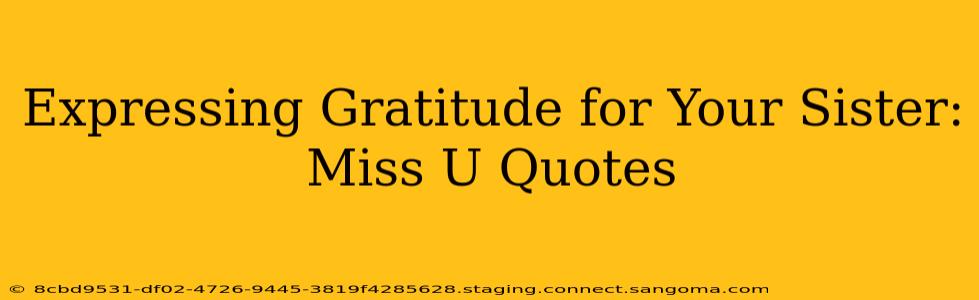 Expressing Gratitude for Your Sister: Miss U Quotes
