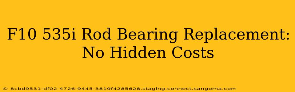 F10 535i Rod Bearing Replacement: No Hidden Costs