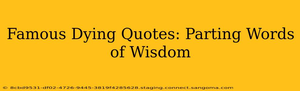 Famous Dying Quotes: Parting Words of Wisdom