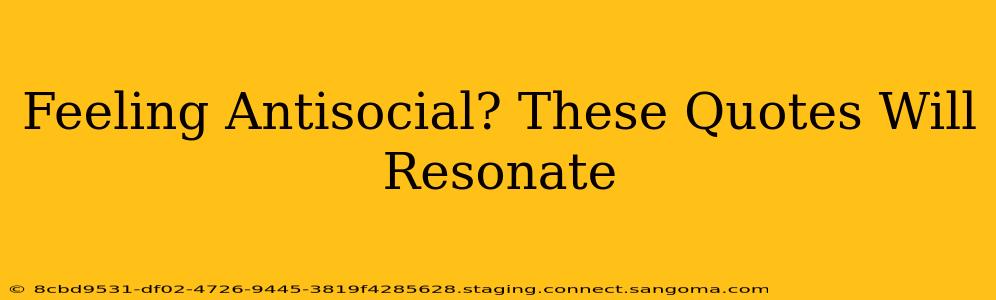 Feeling Antisocial? These Quotes Will Resonate