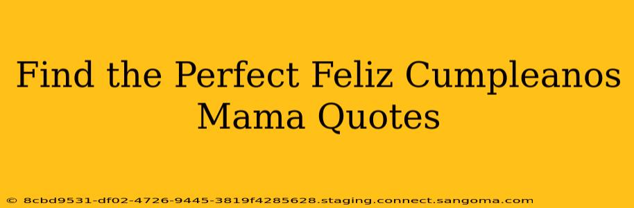 Find the Perfect Feliz Cumpleanos Mama Quotes