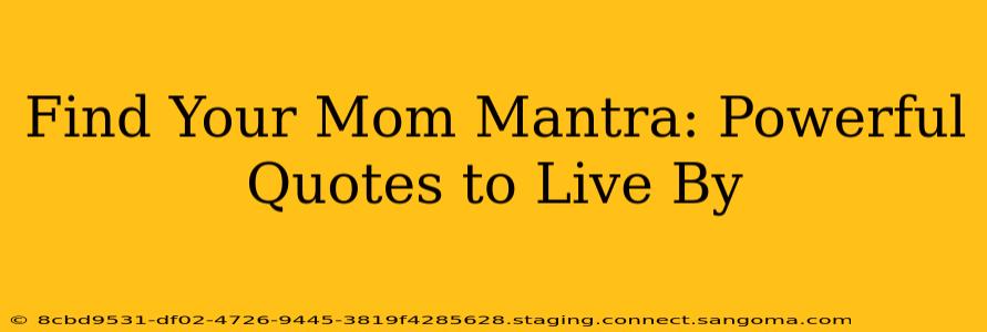 Find Your Mom Mantra: Powerful Quotes to Live By